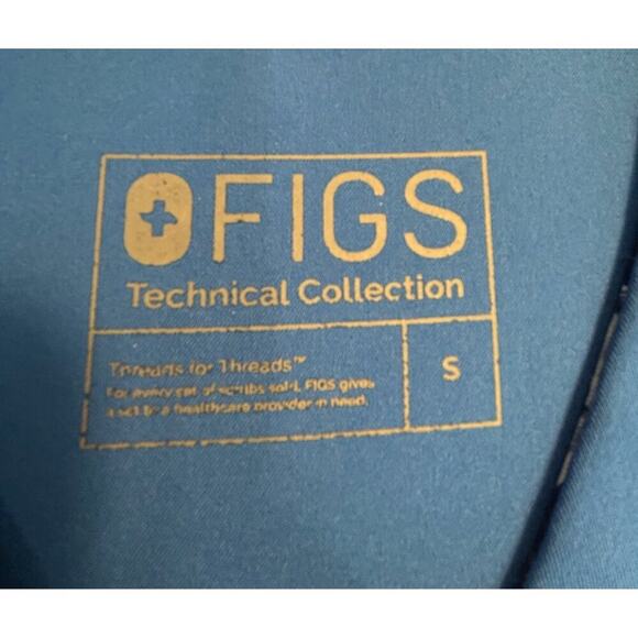 Figs Technical Collection Small Blue V-Neck Scrub Top With Pockets For Women - Picture 5 of 8